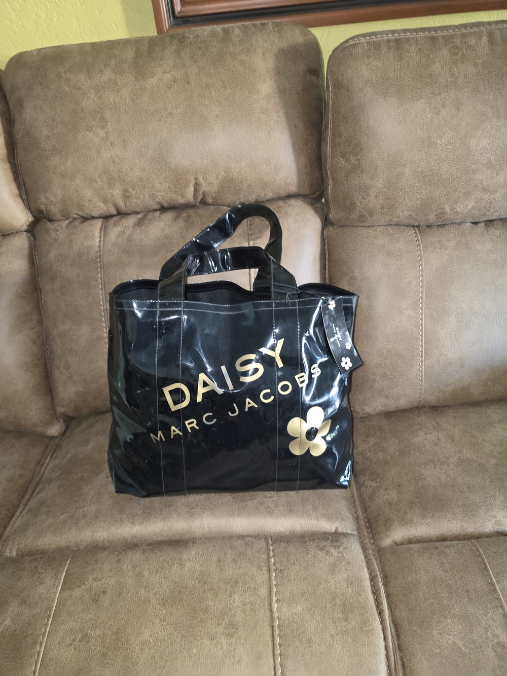 Marc Jacobs Daisy Black Glossy Tote Bag